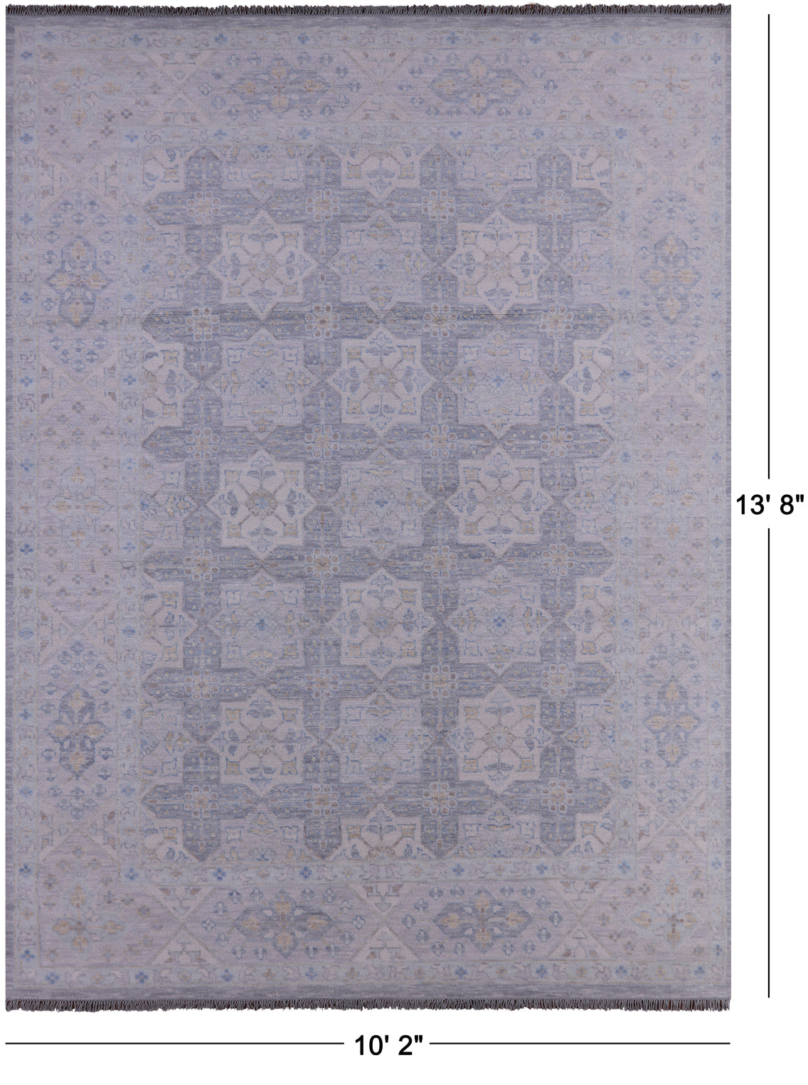 Grey Persian Tabriz Hand Knotted Wool Rug - 10' 2" X 13' 8" - Golden Nile