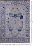 Blue Persian Bakshaish Hand Knotted Wool Rug - 10' 0" X 13' 9" - Golden Nile