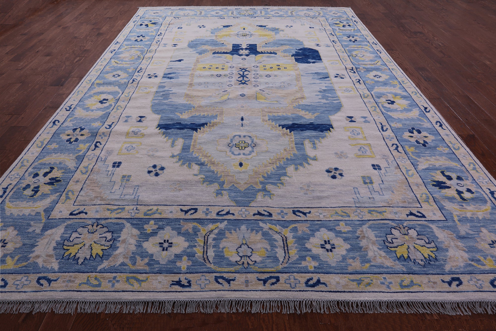 Blue Persian Bakshaish Hand Knotted Wool Rug - 10' 0" X 13' 9" - Golden Nile