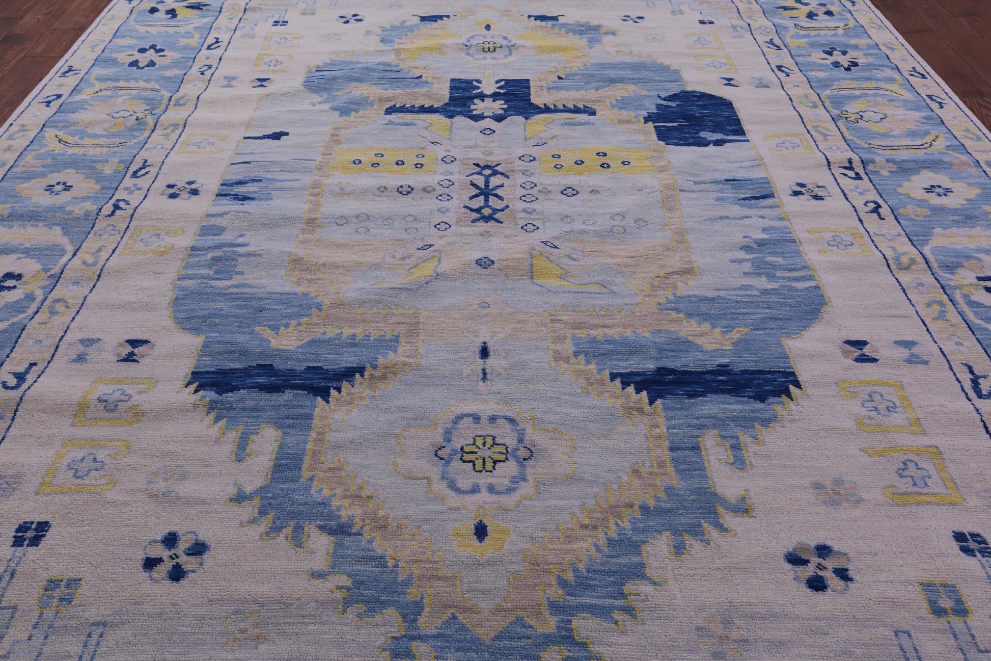 Blue Persian Bakshaish Hand Knotted Wool Rug - 10' 0" X 13' 9" - Golden Nile