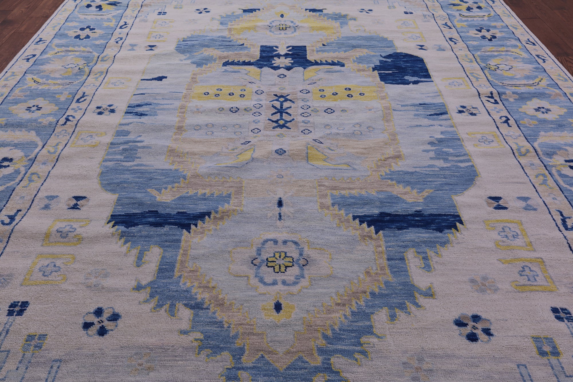 Blue Persian Bakshaish Hand Knotted Wool Rug - 10' 0" X 13' 9" - Golden Nile