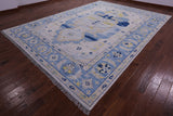 Blue Persian Bakshaish Hand Knotted Wool Rug - 10' 0" X 13' 9" - Golden Nile