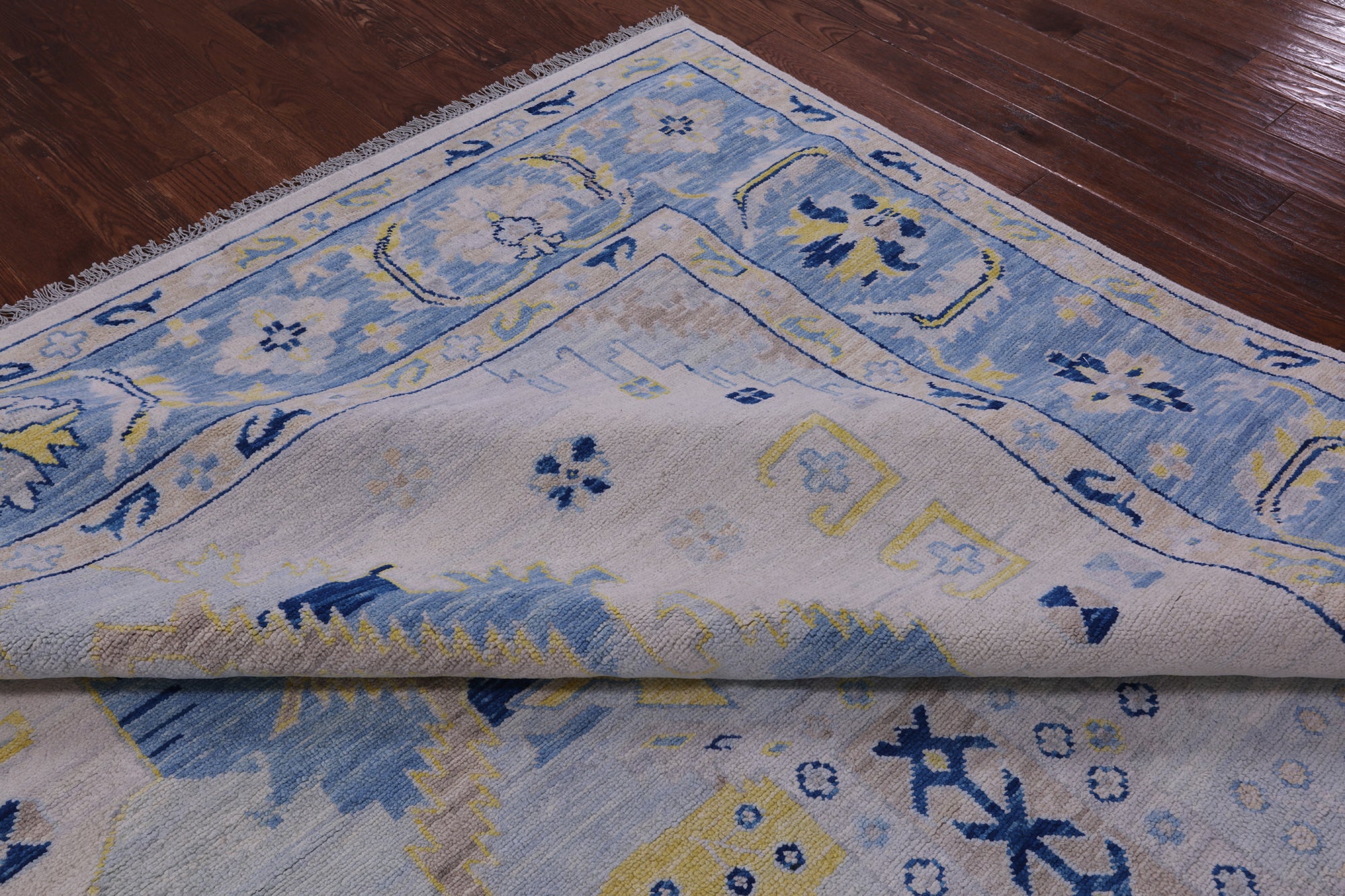 Blue Persian Bakshaish Hand Knotted Wool Rug - 10' 0" X 13' 9" - Golden Nile