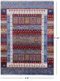Perian Gabbeh Tribal Hand Knotted Wool Rug - 5' 8" X 7' 10" - Golden Nile