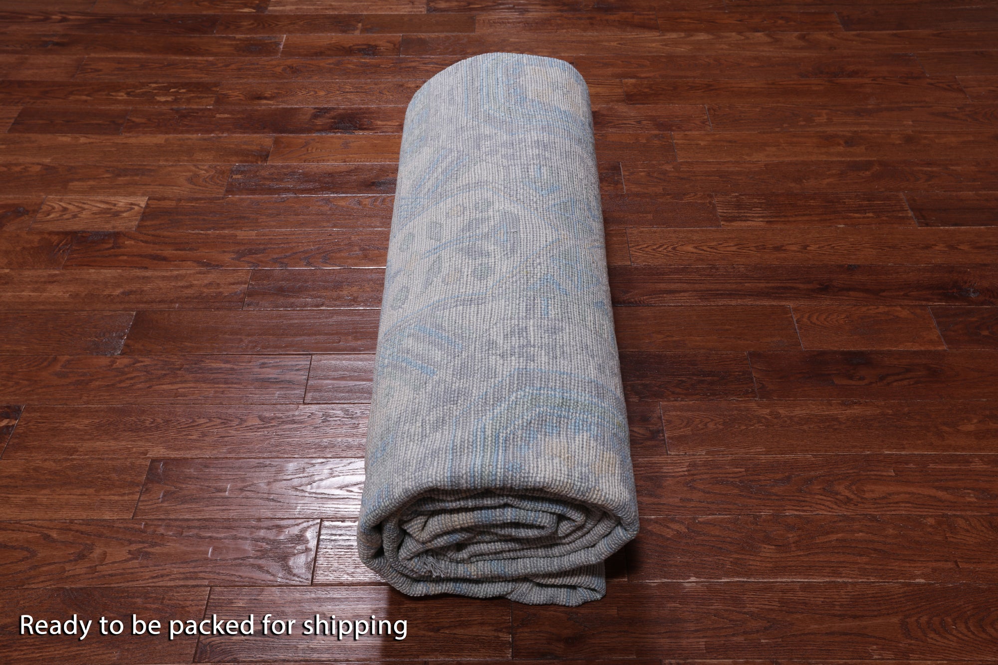 Light Grey Geometric Persian Mamluk Hand Knotted Wool Rug - 10' 2" X 13' 9"