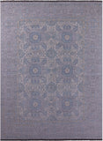 Light Grey Geometric Persian Mamluk Hand Knotted Wool Rug - 10' 2" X 13' 9" - Golden Nile