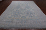Light Grey Geometric Persian Mamluk Hand Knotted Wool Rug - 10' 2" X 13' 9"