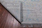 Light Grey Geometric Persian Mamluk Hand Knotted Wool Rug - 10' 2" X 13' 9"