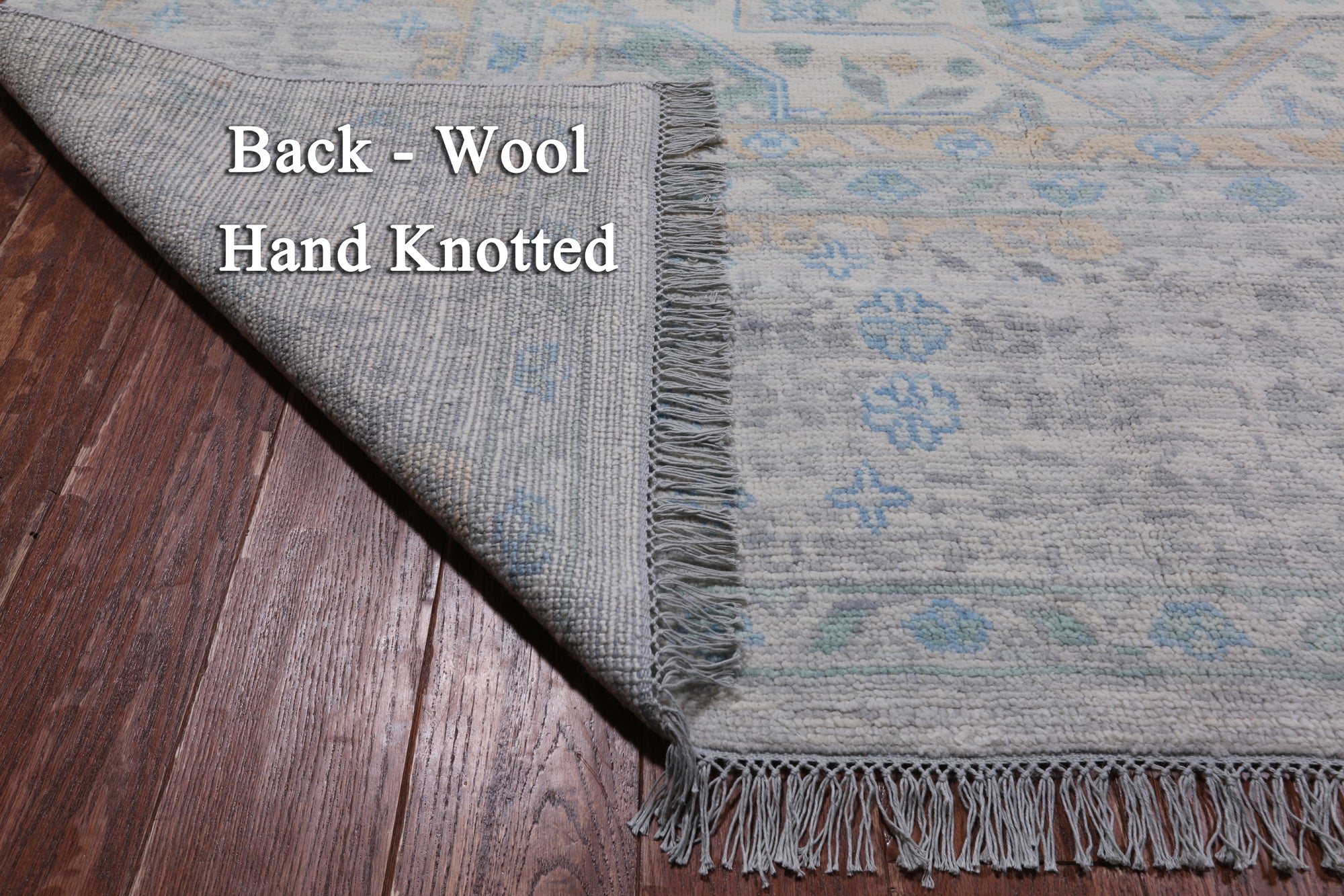 Light Grey Geometric Persian Mamluk Hand Knotted Wool Rug - 10' 2" X 13' 9"