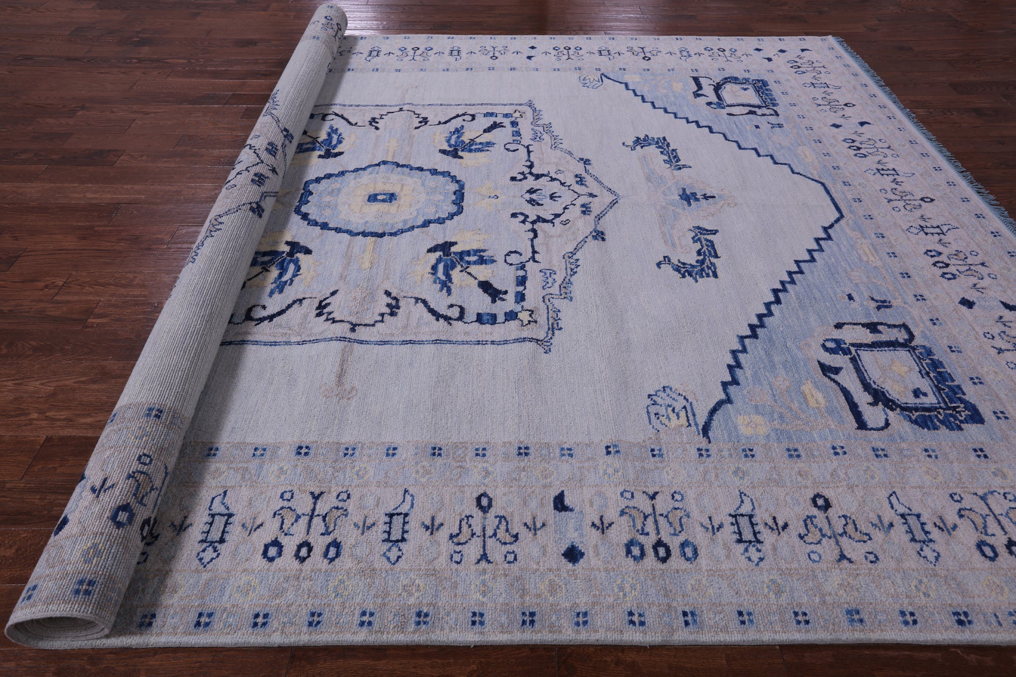Blue Persian Bakshaish Hand Knotted Wool Rug - 10' 2" X 13' 11" - Golden Nile
