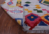 Grey Tribal Moroccan Hand Knotted Wool Rug - 10' 0" X 13' 8" - Golden Nile