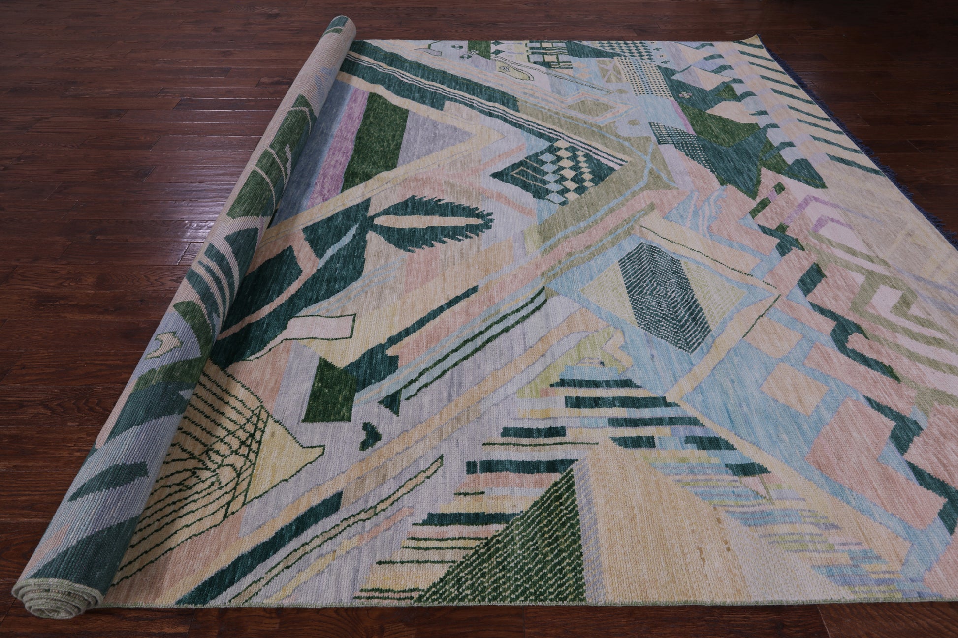 Tribal Moroccan Hand Knotted Wool Rug - 10' 3" X 14' 0" - Golden Nile