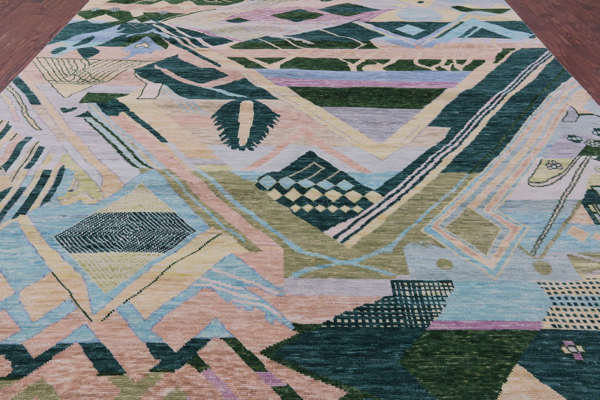Tribal Moroccan Hand Knotted Wool Rug - 10' 3" X 14' 0" - Golden Nile