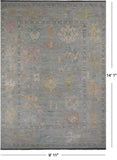 SUPER SALE Silver Turkish Oushak Hand Knotted Wool Rug - 9' 11" X 14' 1"