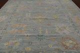 SUPER SALE Silver Turkish Oushak Hand Knotted Wool Rug - 9' 11" X 14' 1"