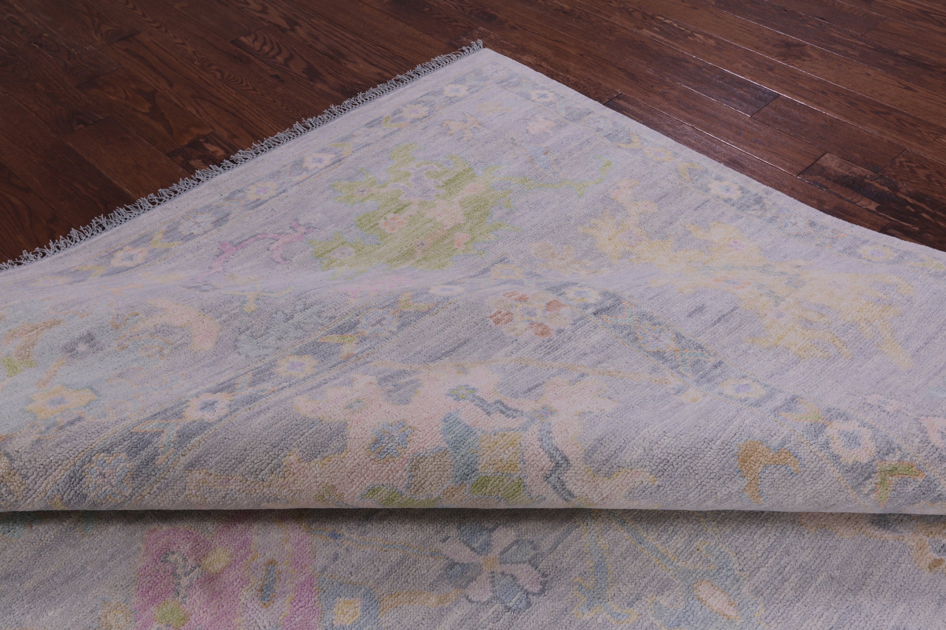 Silver Turkish Oushak Hand Knotted Wool Rug - 9' 11" X 14' 1" - Golden Nile