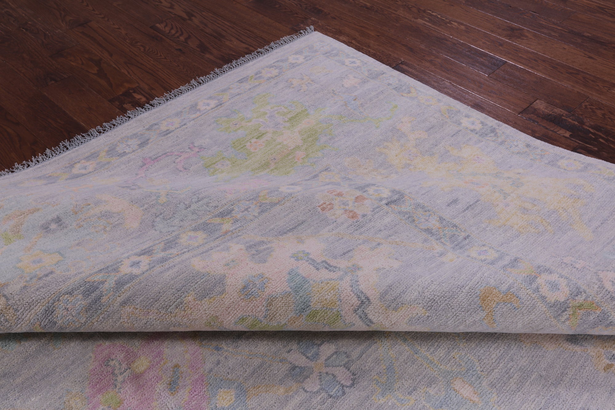 Silver Turkish Oushak Hand Knotted Wool Rug - 9' 11" X 14' 1" - Golden Nile