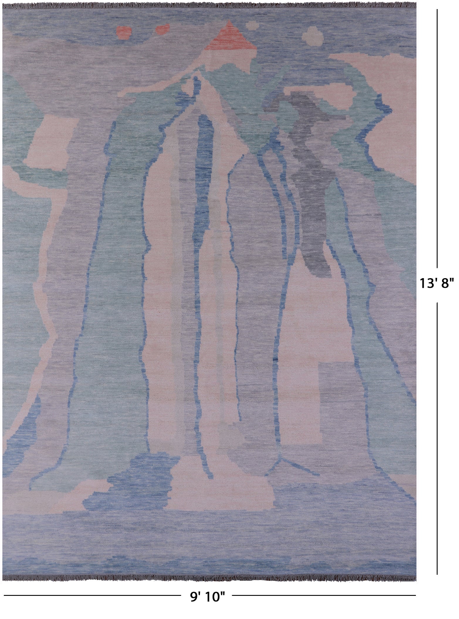 Tribal Moroccan Hand Knotted Wool Rug - 9' 10" X 13' 8" - Golden Nile