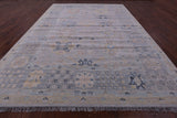 Grey Geometric Fine Serapi Handmade Wool Rug - 10' 0" X 14' 1" - Golden Nile