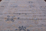 Grey Geometric Fine Serapi Handmade Wool Rug - 10' 0" X 14' 1" - Golden Nile
