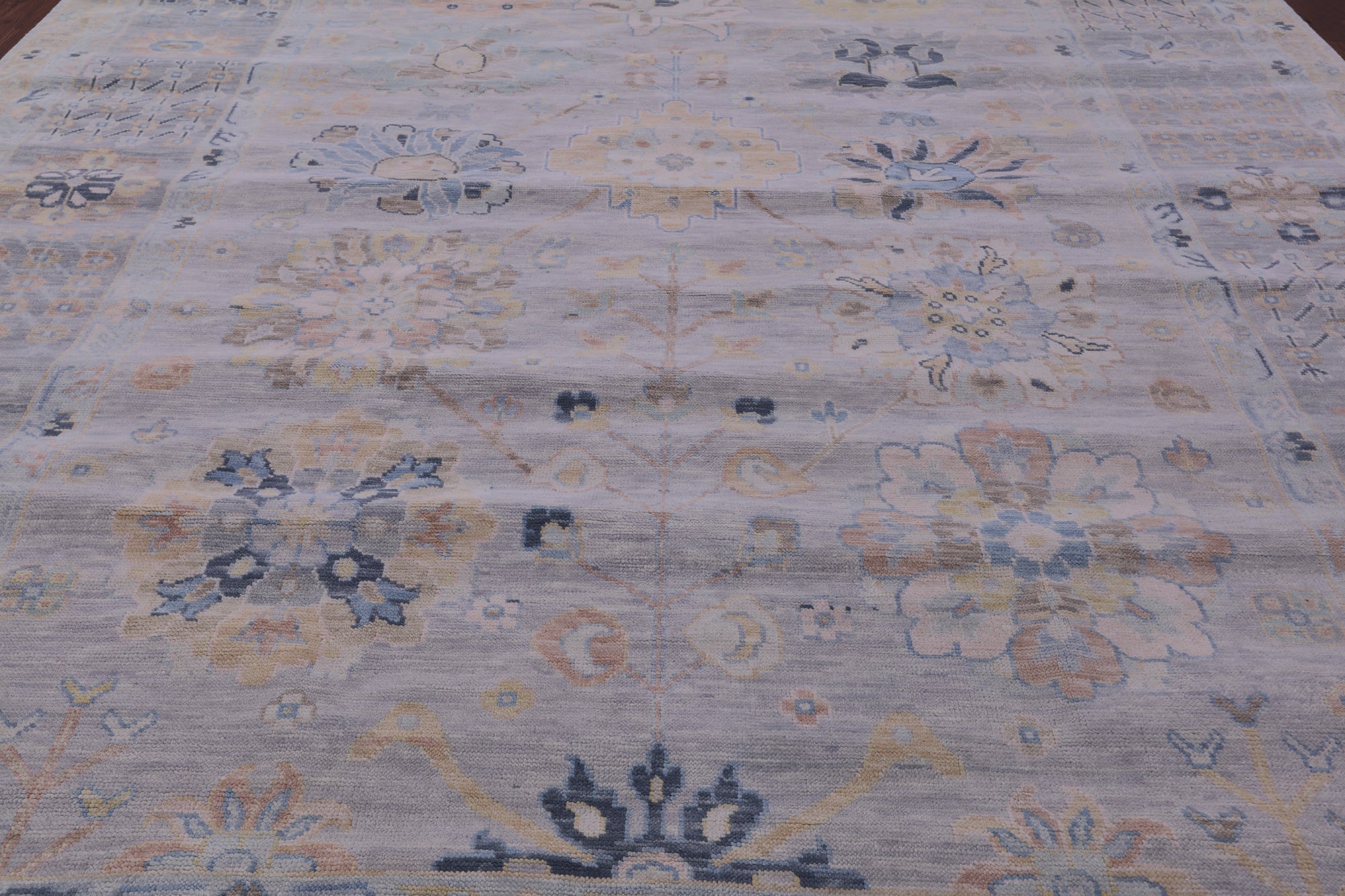 Grey Geometric Fine Serapi Handmade Wool Rug - 10' 0" X 14' 1" - Golden Nile