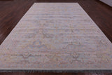 Ivory Persian Tabriz Hand Knotted Wool Rug - 10' 1" X 14' 0" - Golden Nile