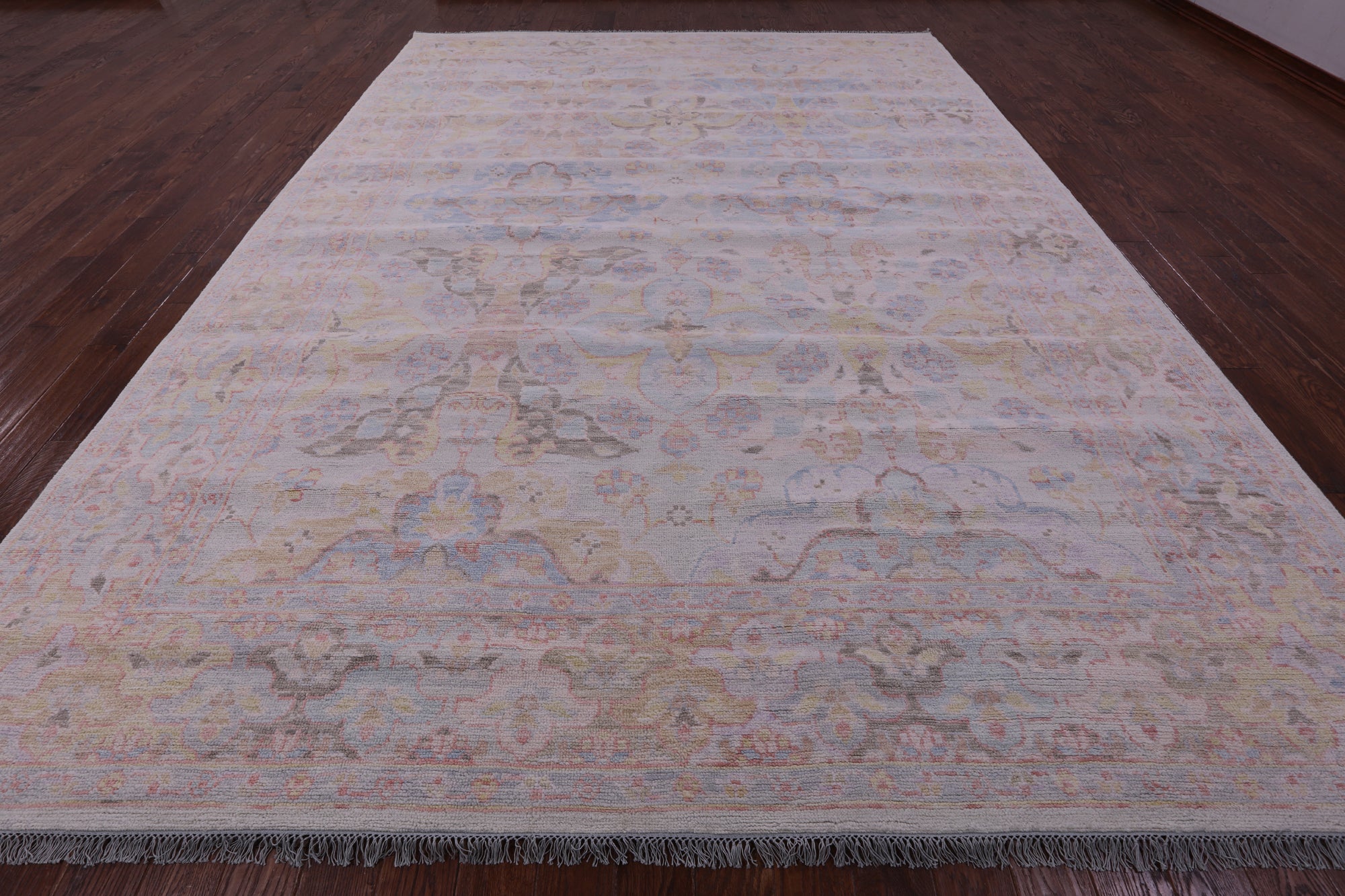 Ivory Persian Tabriz Hand Knotted Wool Rug - 10' 1" X 14' 0" - Golden Nile