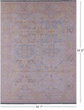 Ivory Persian Tabriz Hand Knotted Wool Rug - 10' 1" X 14' 0" - Golden Nile