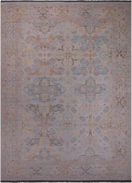 Ivory Persian Tabriz Hand Knotted Wool Rug - 10' 1" X 14' 0"