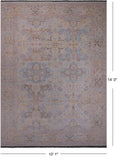 Ivory Persian Tabriz Hand Knotted Wool Rug - 10' 1" X 14' 0"