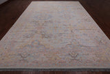 Ivory Persian Tabriz Hand Knotted Wool Rug - 10' 1" X 14' 0"