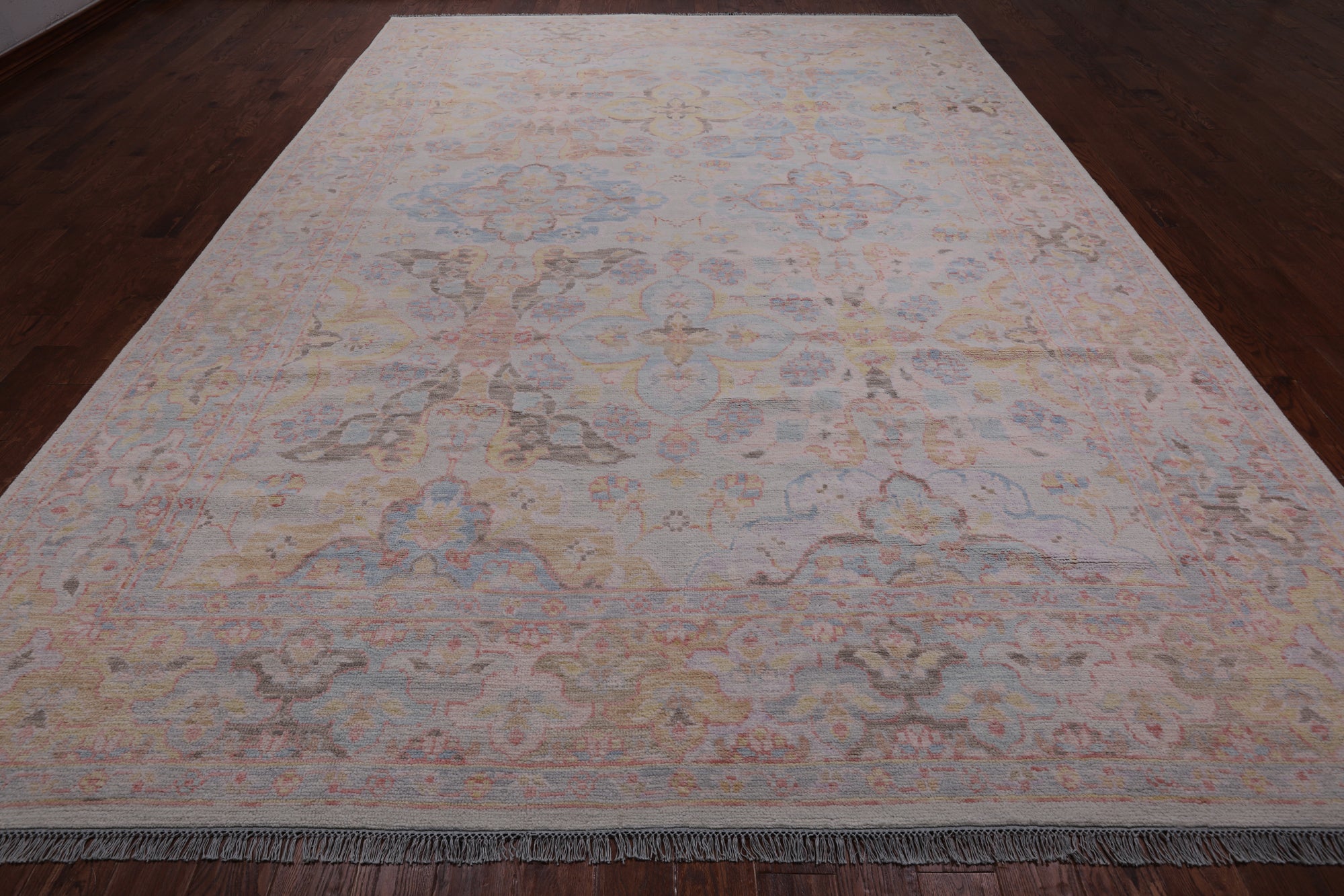 Ivory Persian Tabriz Hand Knotted Wool Rug - 10' 1" X 14' 0"