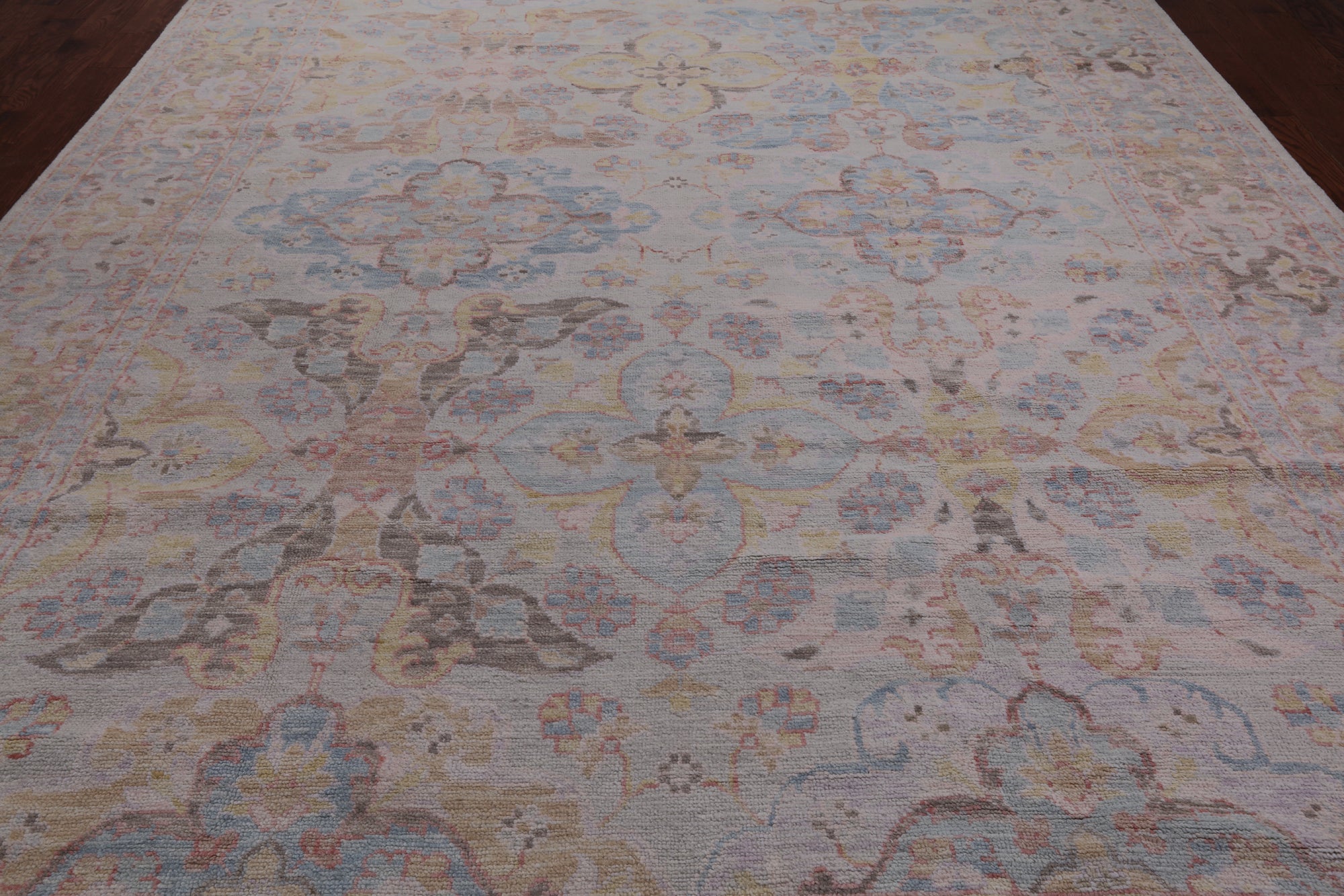 Ivory Persian Tabriz Hand Knotted Wool Rug - 10' 1" X 14' 0"