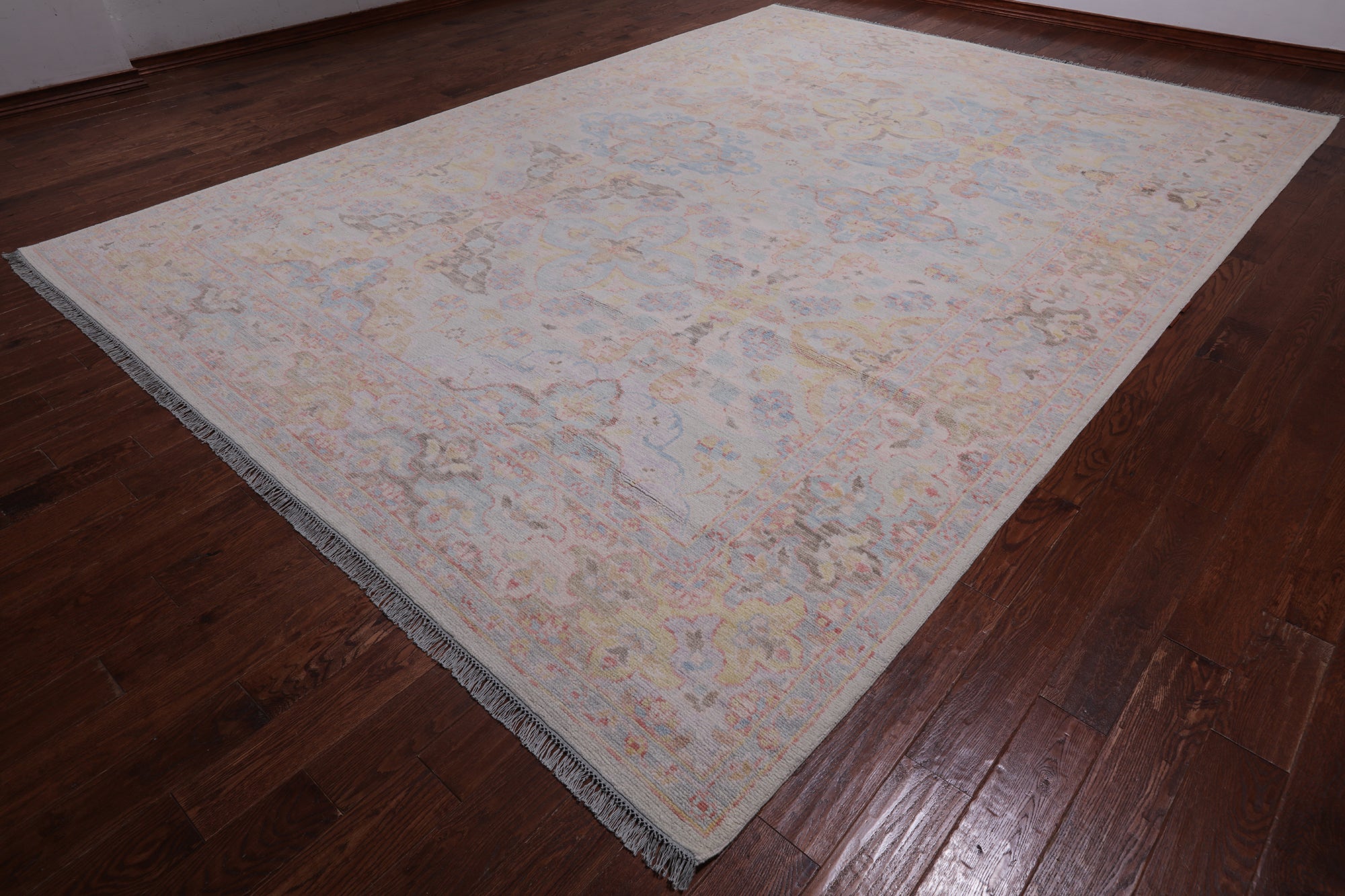 Ivory Persian Tabriz Hand Knotted Wool Rug - 10' 1" X 14' 0"