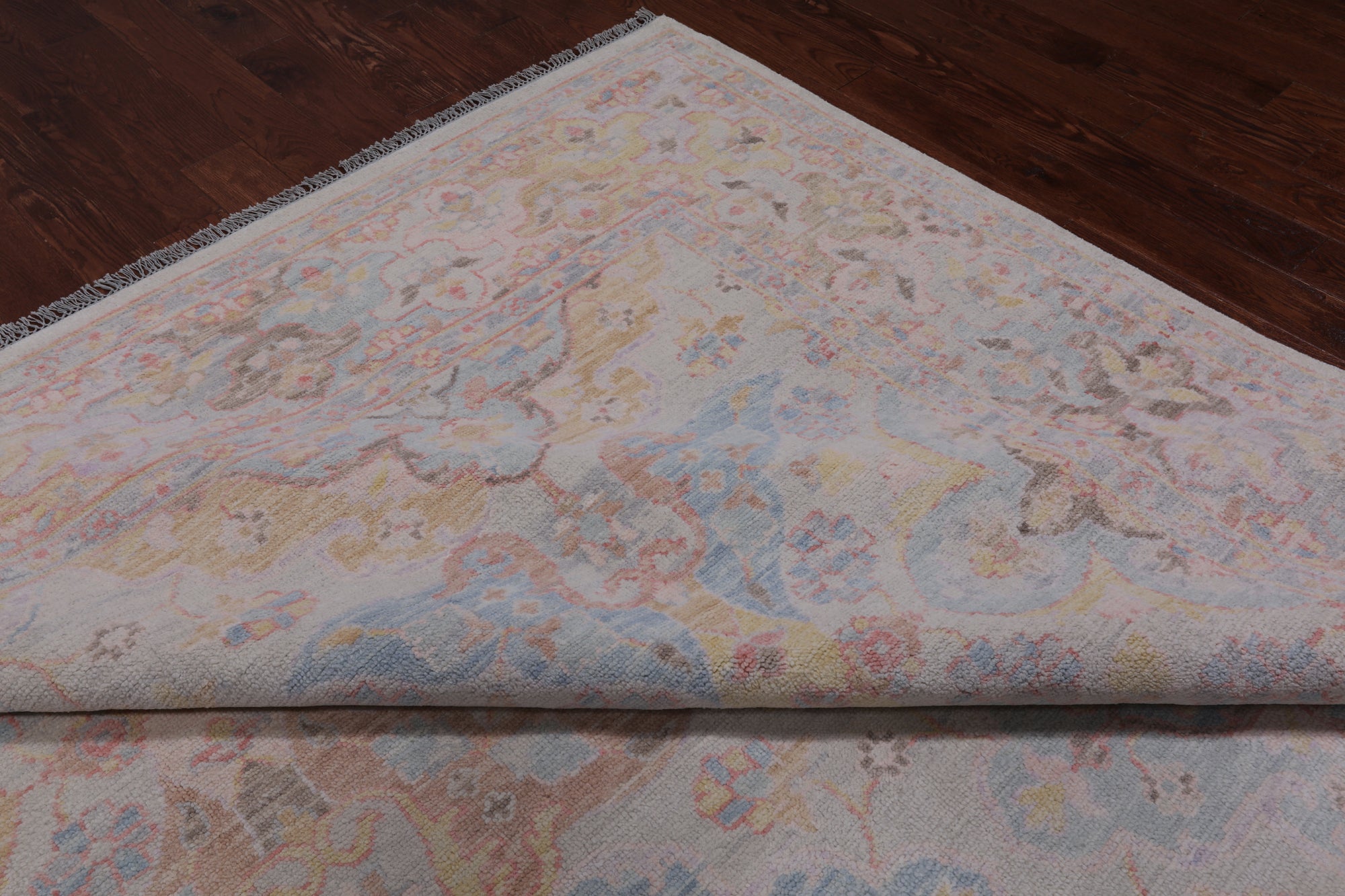 Ivory Persian Tabriz Hand Knotted Wool Rug - 10' 1" X 14' 0"