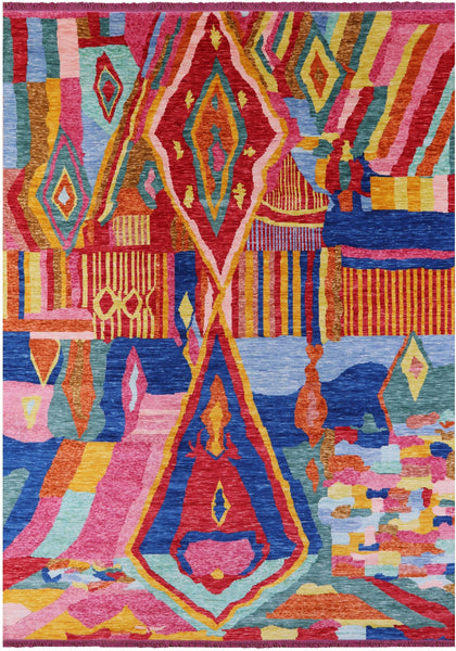 Tribal Moroccan Handmade Wool Rug - 10' 2" X 14' 0" - Golden Nile