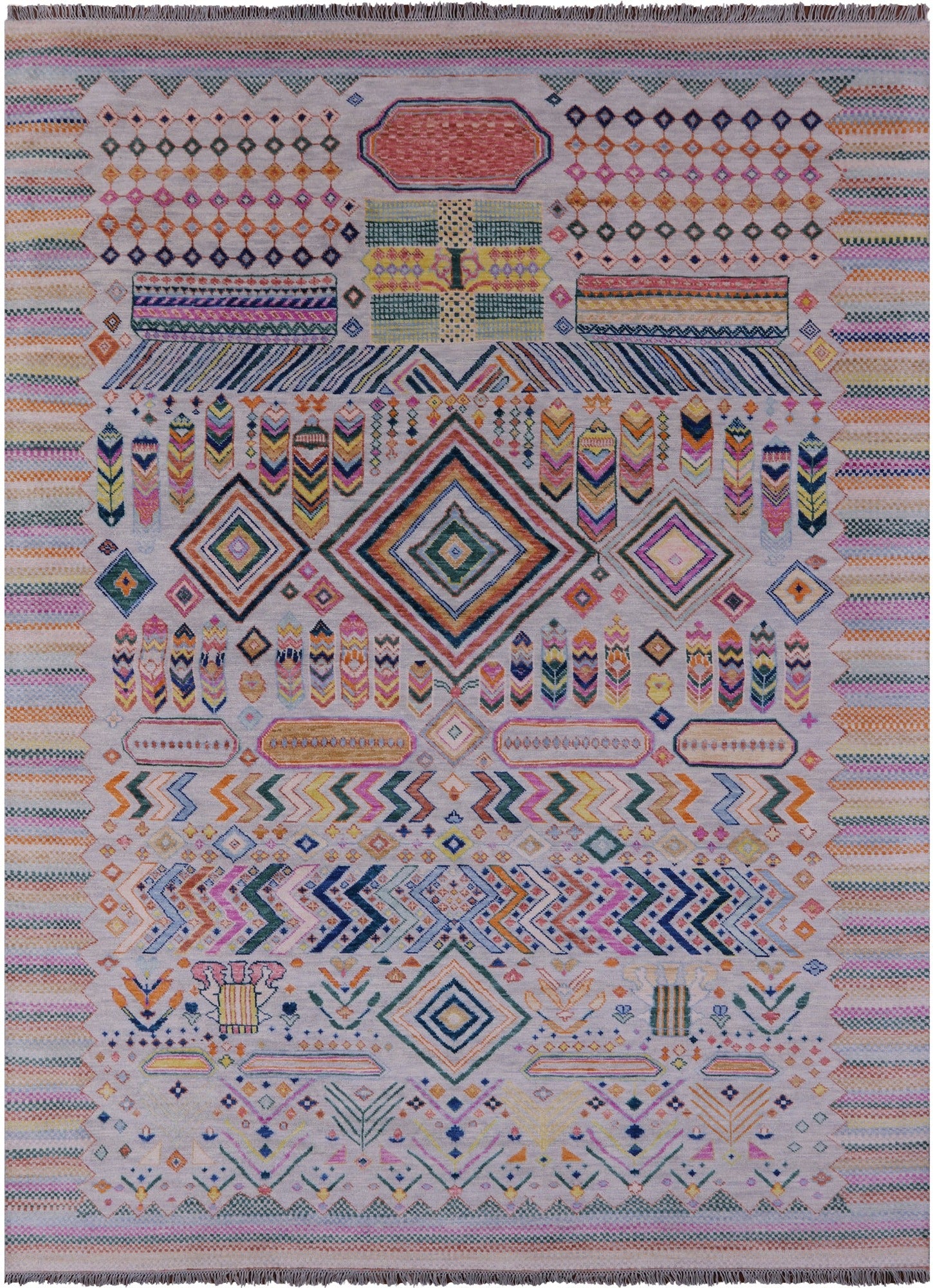 Tribal Moroccan Hand Knotted Wool Rug - 10' 2" X 13' 11" - Golden Nile