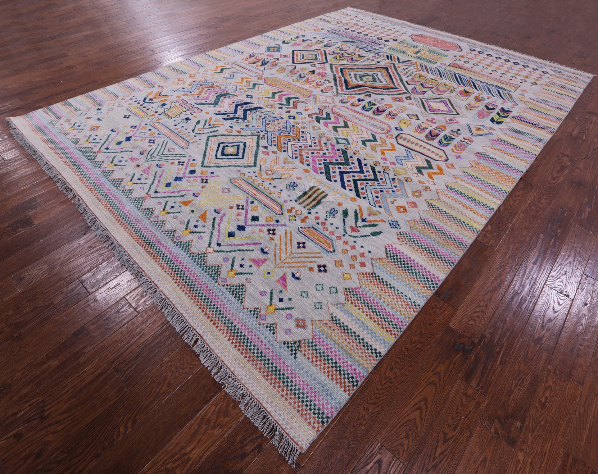 Tribal Moroccan Hand Knotted Wool Rug - 10' 2" X 13' 11" - Golden Nile