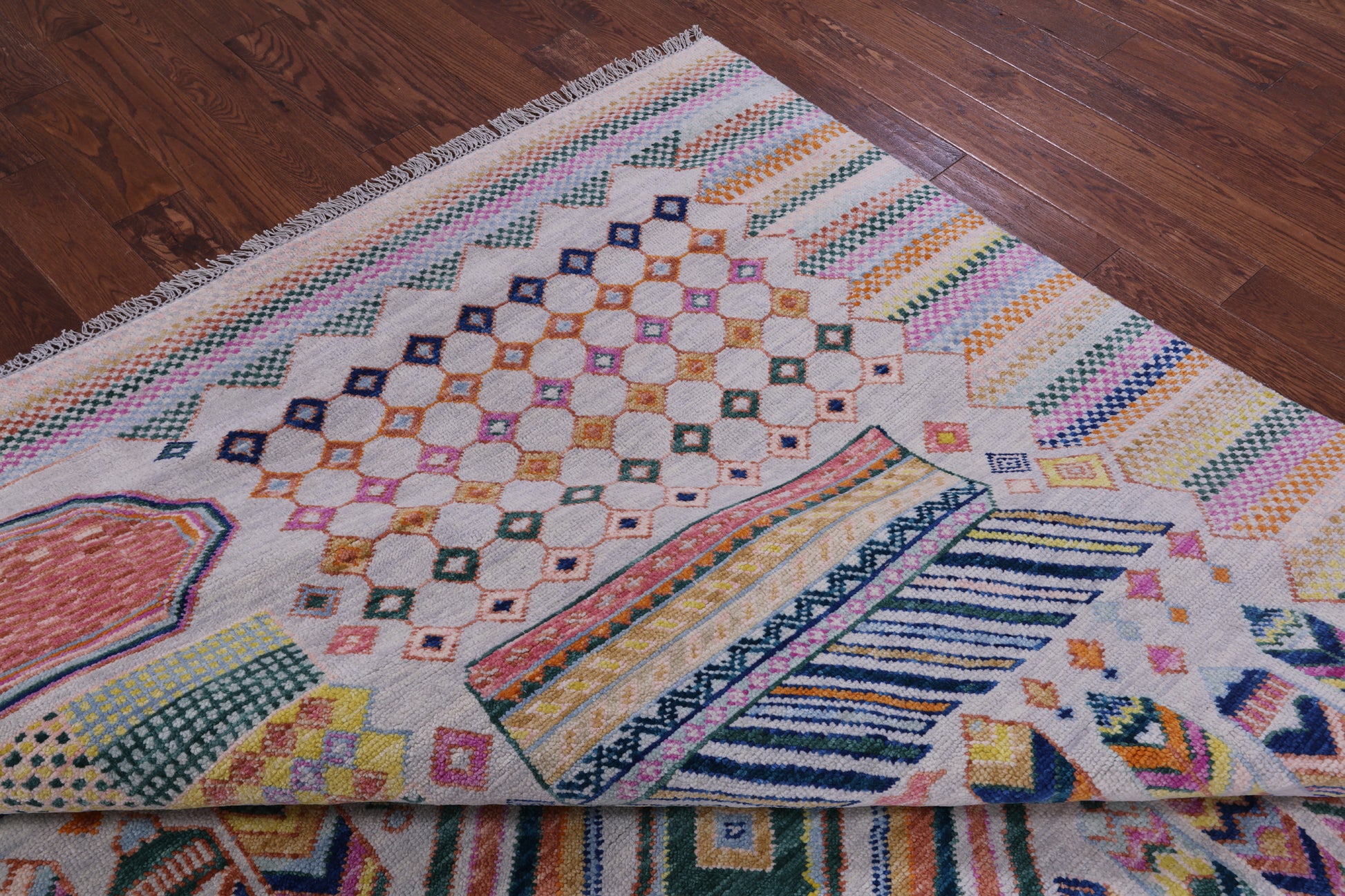 Tribal Moroccan Hand Knotted Wool Rug - 10' 2" X 13' 11" - Golden Nile