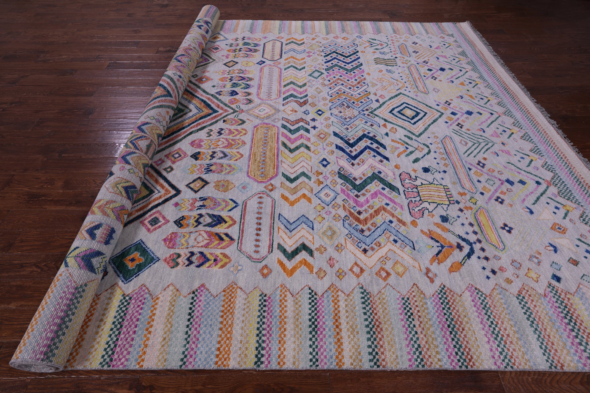 Tribal Moroccan Hand Knotted Wool Rug - 10' 2" X 13' 11" - Golden Nile