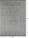 SUPER SALE Silver Tribal Moroccan Hand Knotted Wool Rug - 10' 4" X 14' 1"