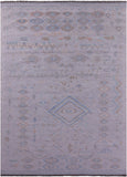 Silver Tribal Moroccan Hand Knotted Wool Rug - 10' 4" X 14' 1" - Golden Nile