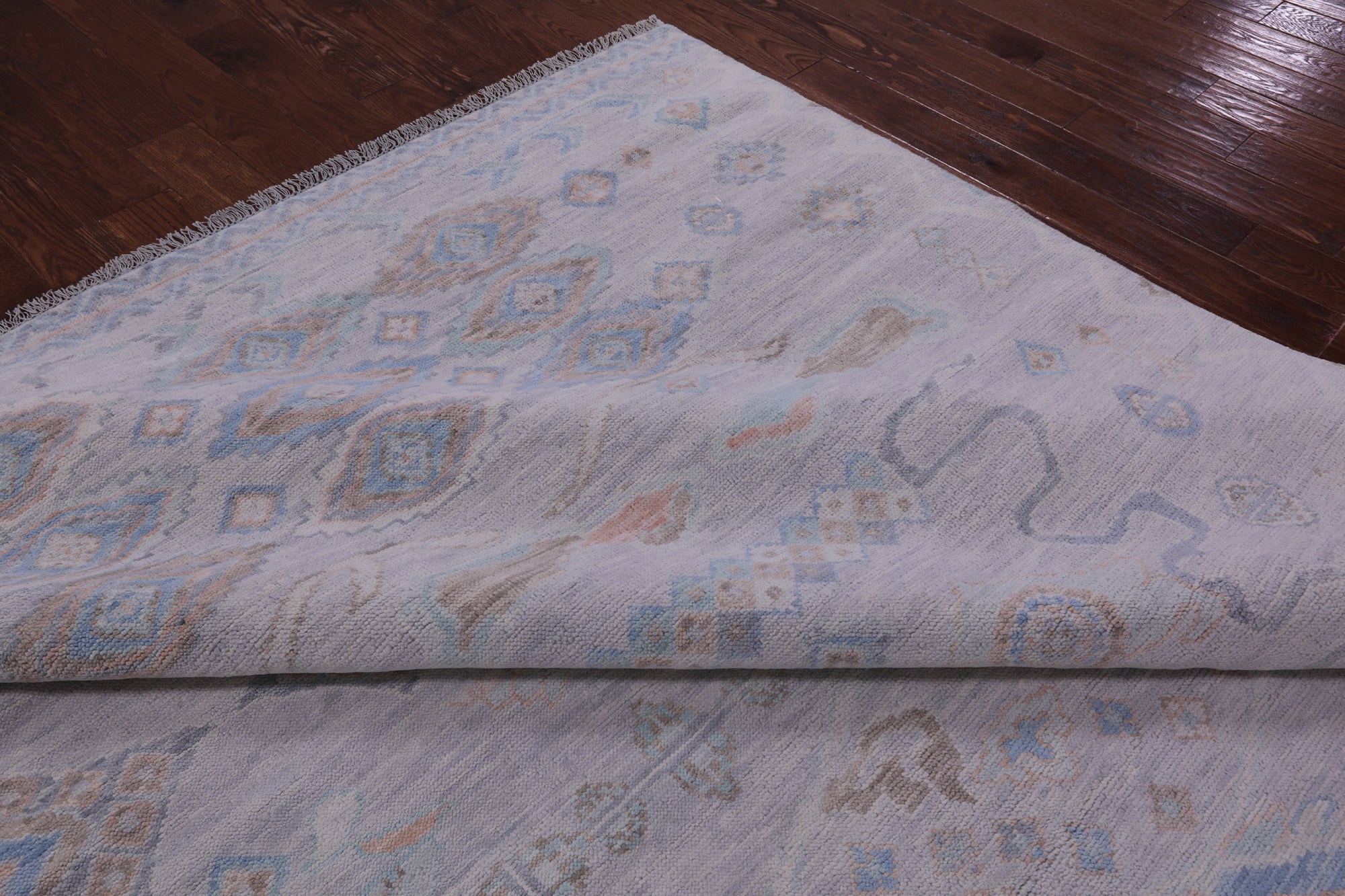 Silver Tribal Moroccan Hand Knotted Wool Rug - 10' 4" X 14' 1" - Golden Nile
