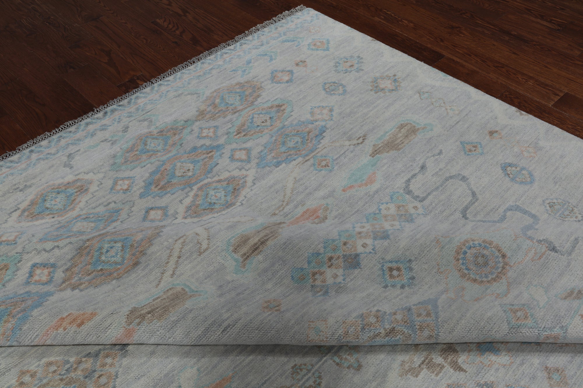 SUPER SALE Silver Tribal Moroccan Hand Knotted Wool Rug - 10' 4" X 14' 1"
