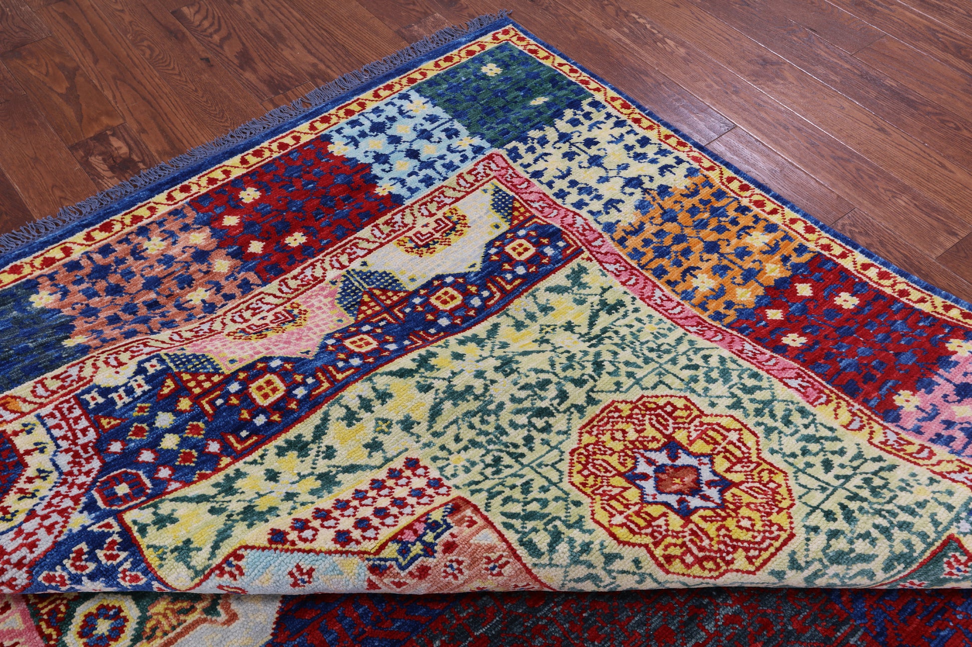 Geometric Persian Mamluk Hand Knotted Wool Rug - 10' 3" X 13' 10" - Golden Nile