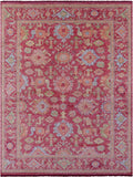 Pink Geometric Fine Serapi Hand Knotted Wool Rug - 10' 3" X 13' 10" - Golden Nile