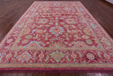 Pink Geometric Fine Serapi Hand Knotted Wool Rug - 10' 3" X 13' 10" - Golden Nile