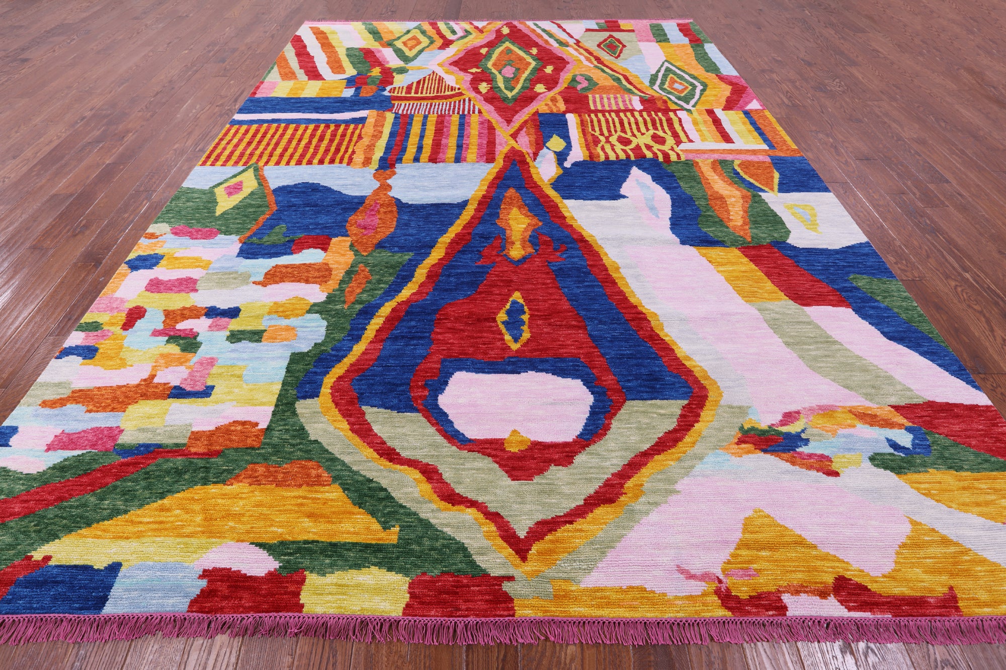 Tribal Moroccan Hand Knotted Wool Rug - 10' 2" X 13' 9" - Golden Nile