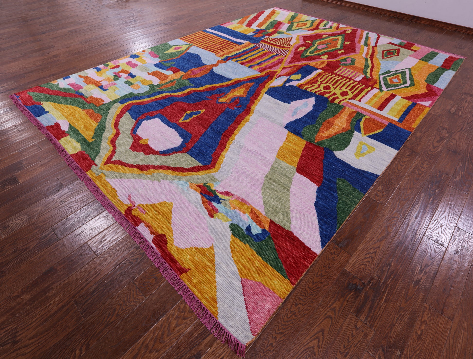 Tribal Moroccan Hand Knotted Wool Rug - 10' 2" X 13' 9" - Golden Nile