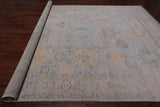 Grey Geometric Fine Serapi Hand Knotted Wool Rug - 9' 10" X 13' 9"